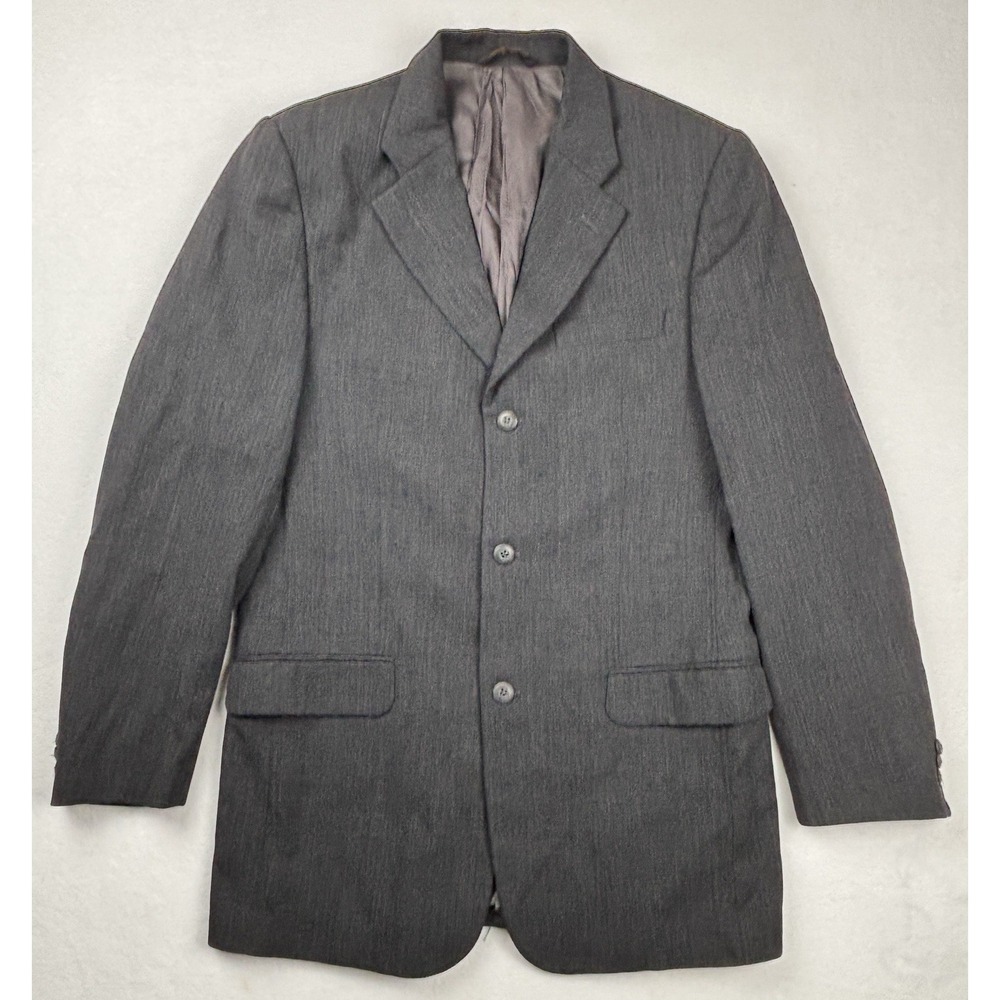 Bachrach Made In Italy Gray Wool Sport Coat Blazer 3 Button 40R‎